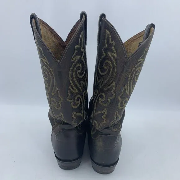 Justin Mens 11 Cowboy Boots Western Rodeo Roper Festival Grunge Buck Bay Apache