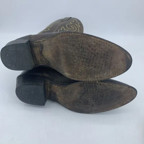 Justin Mens 11 Cowboy Boots Western Rodeo Roper Festival Grunge Buck Bay Apache
