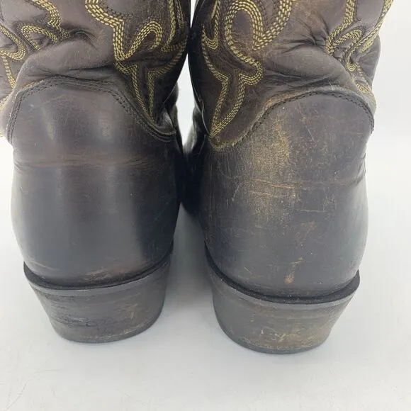 Justin Mens 11 Cowboy Boots Western Rodeo Roper Festival Grunge Buck Bay Apache