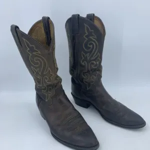 Justin Mens 11 Cowboy Boots Western Rodeo Roper Festival Grunge Buck Bay Apache
