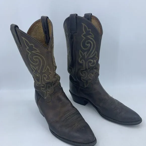Justin Mens 11 Cowboy Boots Western Rodeo Roper Festival Grunge Buck Bay Apache