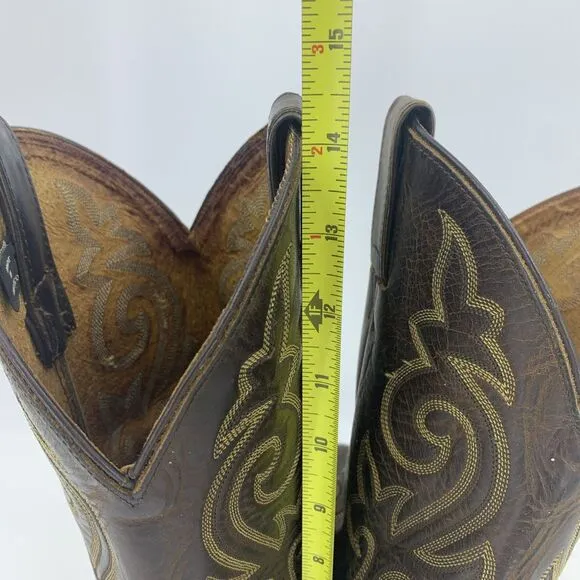 Justin Mens 11 Cowboy Boots Western Rodeo Roper Festival Grunge Buck Bay Apache
