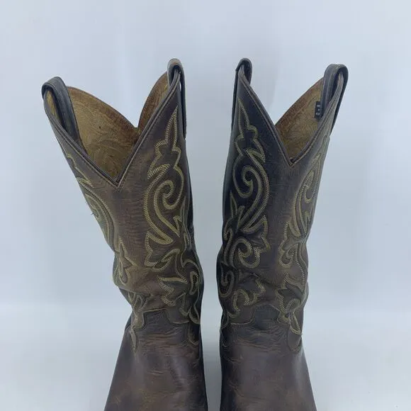 Justin Mens 11 Cowboy Boots Western Rodeo Roper Festival Grunge Buck Bay Apache