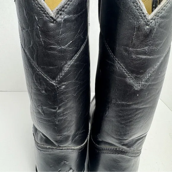 Justin Men’s Size 13EE Black Leather JB3000 Roper Western Workwear Cowboy Boots