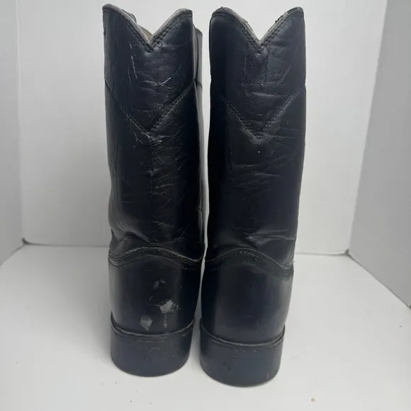 Justin Men’s Size 13EE Black Leather JB3000 Roper Western Workwear Cowboy Boots