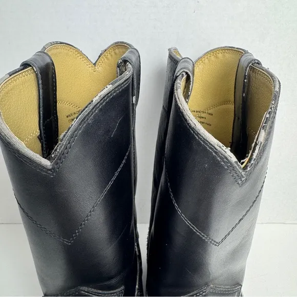Justin Men’s Size 13EE Black Leather JB3000 Roper Western Workwear Cowboy Boots