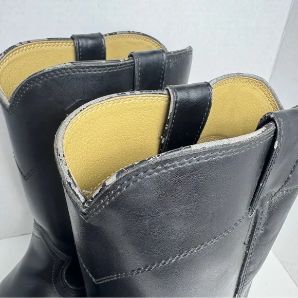 Justin Men’s Size 13EE Black Leather JB3000 Roper Western Workwear Cowboy Boots