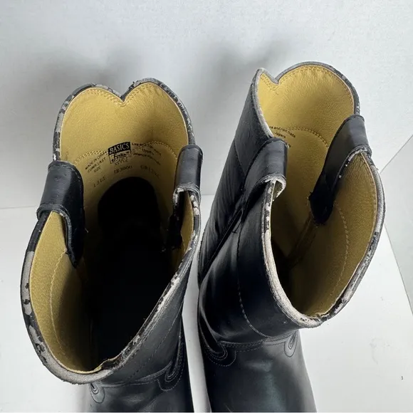 Justin Men’s Size 13EE Black Leather JB3000 Roper Western Workwear Cowboy Boots