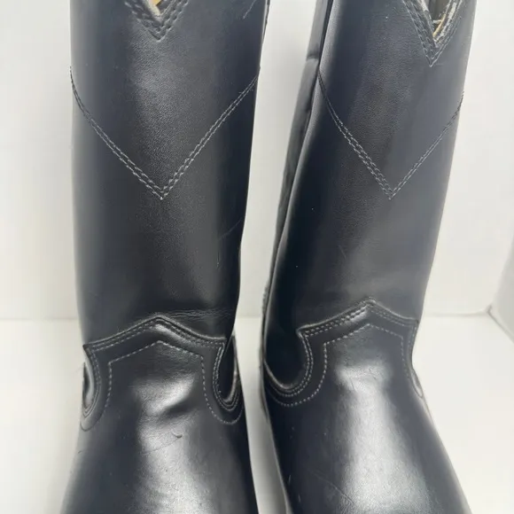 Justin Men’s Size 13EE Black Leather JB3000 Roper Western Workwear Cowboy Boots