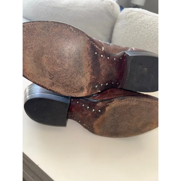Justin USA 8303 Lizard Skin Exotic Leather Western Cowboy Boots Men's 10D
