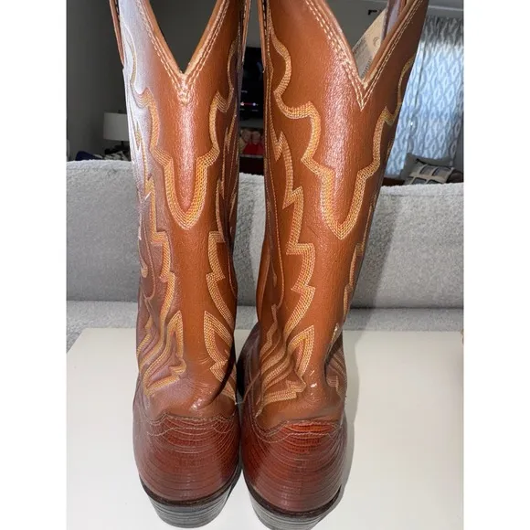 Justin USA 8303 Lizard Skin Exotic Leather Western Cowboy Boots Men's 10D