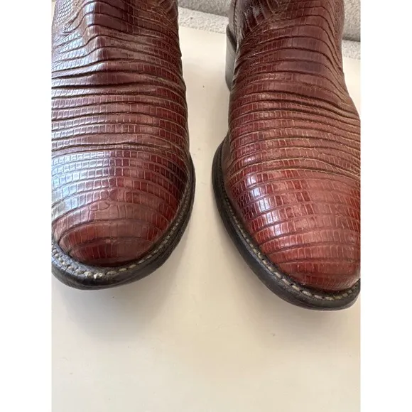 Justin USA 8303 Lizard Skin Exotic Leather Western Cowboy Boots Men's 10D