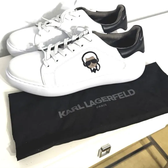 Karl Lagerfeld Paris White Shoes Size 1o.5With Dust Bags