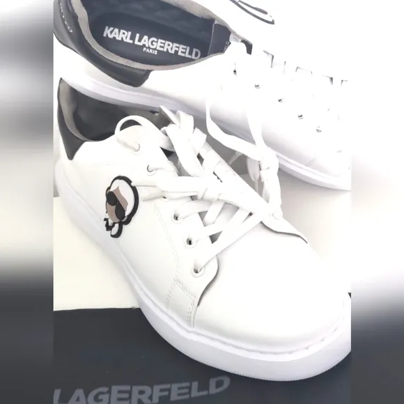 Karl Lagerfeld Paris White Shoes Size 1o.5With Dust Bags