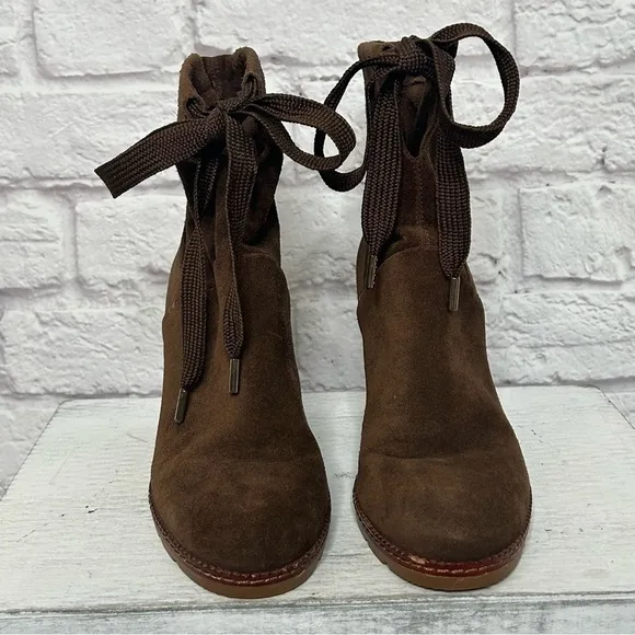 Kate Spade Brown Suede Wedge Ankle Boots