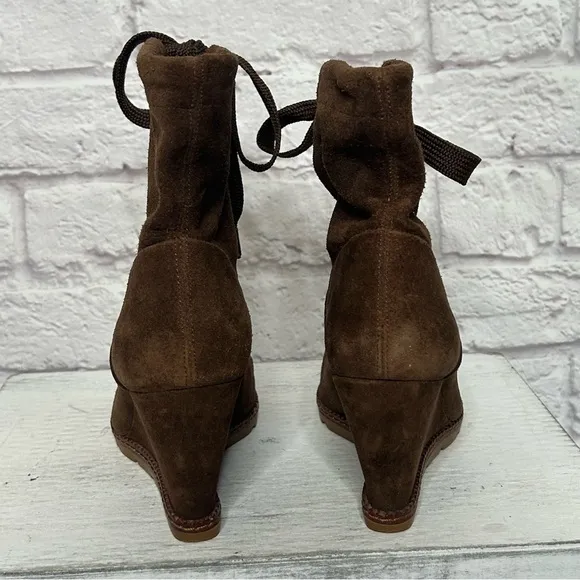 Kate Spade Brown Suede Wedge Ankle Boots