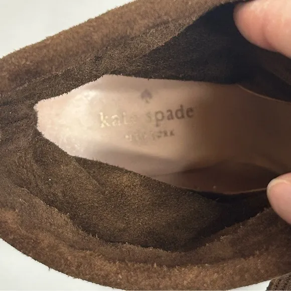 Kate Spade Brown Suede Wedge Ankle Boots