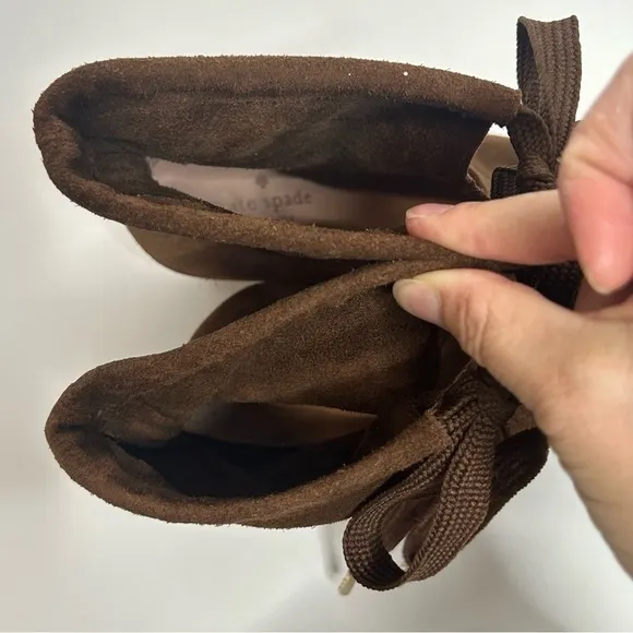 Kate Spade Brown Suede Wedge Ankle Boots