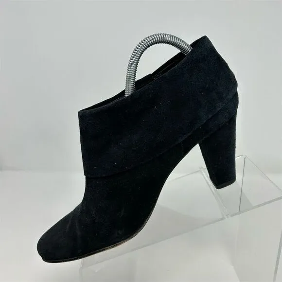 Kate Spade Women's Black Suede Ankle Boots Size 9.5M Bow Accent