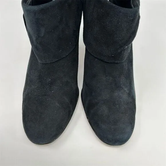 Kate Spade Women's Black Suede Ankle Boots Size 9.5M Bow Accent