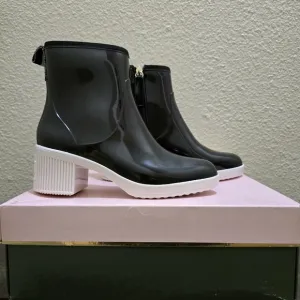 Kate Spade Women's‎ Puddle Rain Booties NEW Boots Black &amp; White Size 6