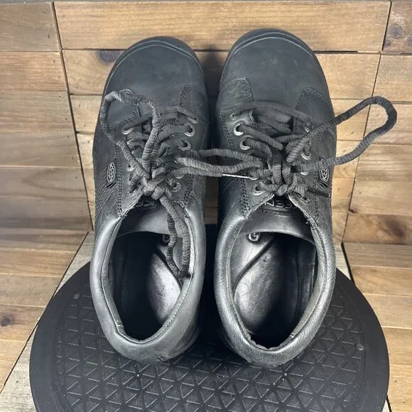 Keen Austin Mens Shoes Size 8.5 Black Leather Casual Walking Hiking Sneakers