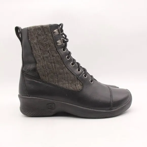 Keen Baby Bern Women's Size 7.5 Ankle Combat Boots Lace Up Black Leather Bootie