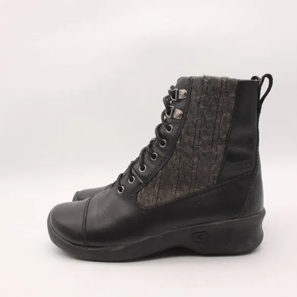 Keen Baby Bern Women's Size 7.5 Ankle Combat Boots Lace Up Black Leather Bootie
