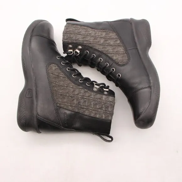 Keen Baby Bern Women's Size 7.5 Ankle Combat Boots Lace Up Black Leather Bootie