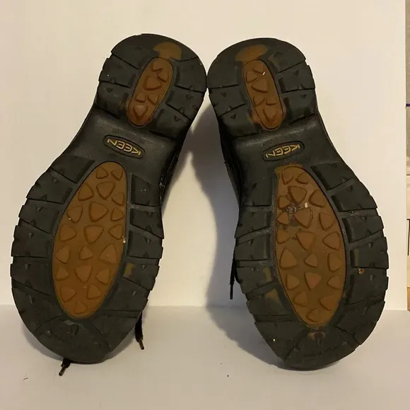 KEEN Men's Black Leather 1365-BKFG Walking Hiking Anti-Slip Shoes
