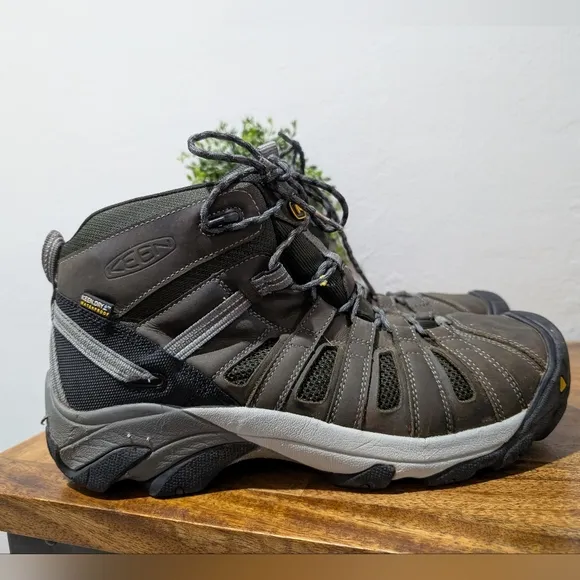 Keen Mens Flint Mid Steel Toe Boot Gray‎ Size 13D