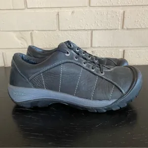Keen Presidio Shoes Womens Size 7.5 Black Leather Trail Walking Hiking Sneakers
