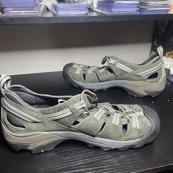 Keen Shoes Mens 14 Arroyo II Green Leather Waterproof Sandals Hiking Fisherman