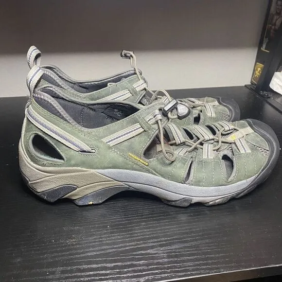 Keen Shoes Mens 14 Arroyo II Green Leather Waterproof Sandals Hiking Fisherman