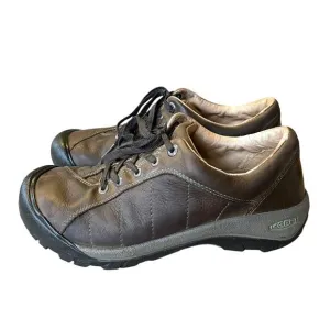 Keen Womans 9.5 Presido $150 Leather Hiking Boots Shoes Lace Up Sneakers Brown