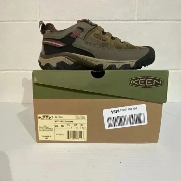 Keen Women's Targhee III Waterproof Hiking Shoe 10 Weiss/Boysenberry #1018177