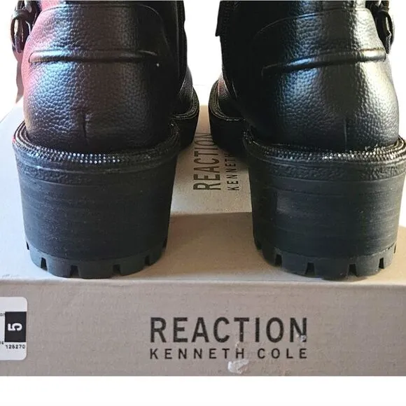 KENNITH COLE REACTION TATE Faux Leather Rhinestone Womens Motorcycle Boots