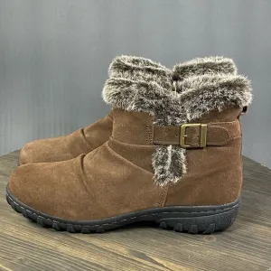 Khombu Lindsey All Weather Boots, Brown Suede womens size 9 new without box