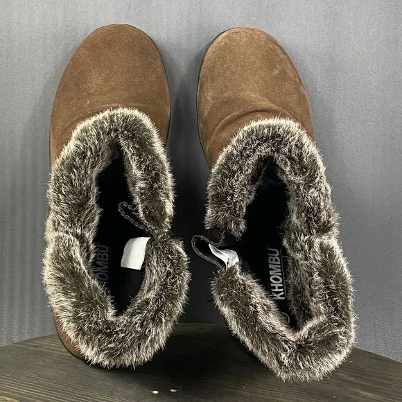 Khombu Lindsey All Weather Boots, Brown Suede womens size 9 new without box