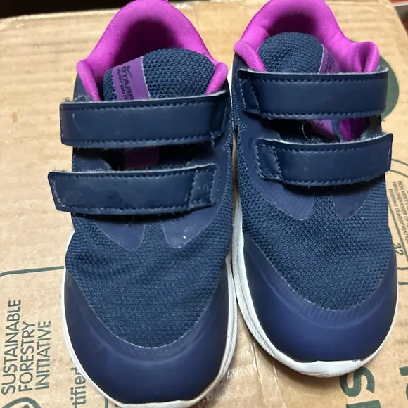 Kids Navy and Pink Nike Shoes