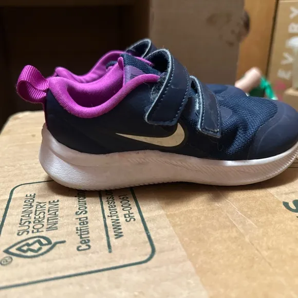 Kids Navy and Pink Nike Shoes
