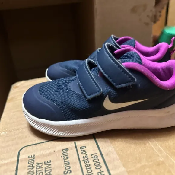 Kids Navy and Pink Nike Shoes