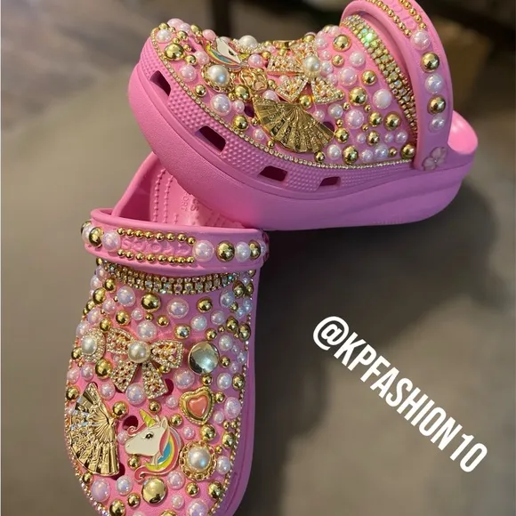 Kids Pink Embellished Shoes
