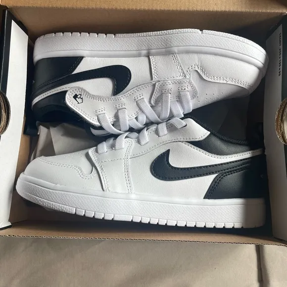 Kids White and Black Basketball Shoes