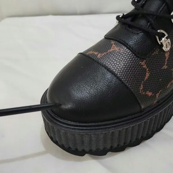 Killstar Occult Luxury Radiclaw NWOT Combat Goth Leopard Print Platform Boots, 8