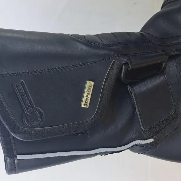 Kochmann Sympatex black leather motorcycle riding boots. Size 5.5 made in E.u