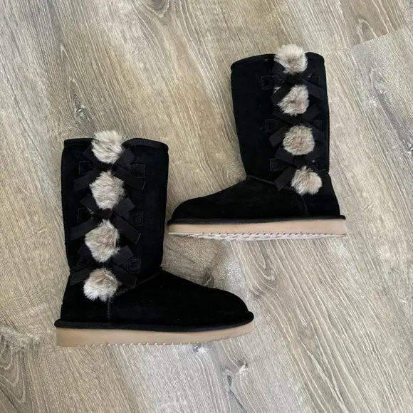 Koolaburra by Ugg Victoria Tall Black Winter Boots 6