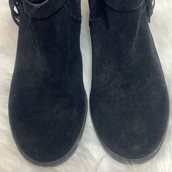 Koolaburra by UGG Women's Kenz Black Suede Tassel Ankle Boots, Size 9 Bin 10