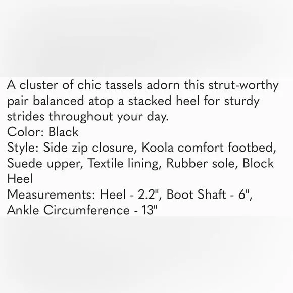 Koolaburra by UGG Women's Kenz Black Suede Tassel Ankle Boots, Size 9 Bin 10