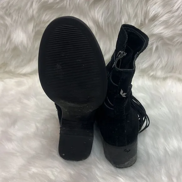 Koolaburra by UGG Women's Kenz Black Suede Tassel Ankle Boots, Size 9 Bin 10
